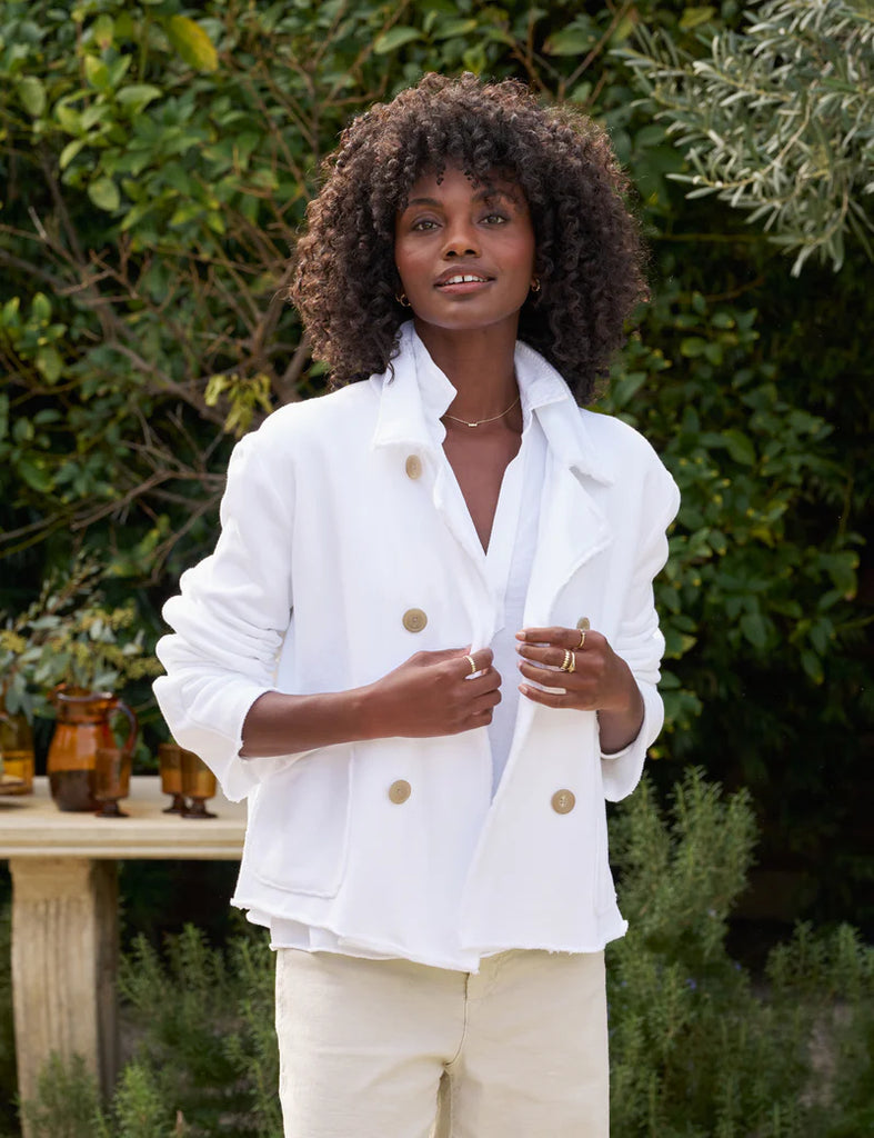 MINI BELFAST Crop Peacoat in White