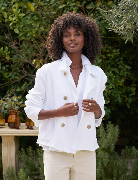 MINI BELFAST Crop Peacoat in White
