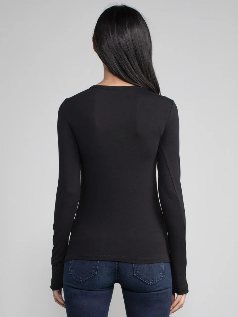 Long Sleeve Crew Tee in Black