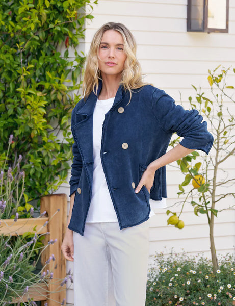 MINI BELFAST Crop Peacoat in Indigo Mineral