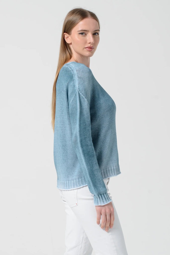 LETO V-Neck Sweater in Frost Seaweed
