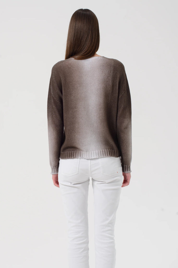LETO V-Neck Sweater in Tasty Shades Greyhound