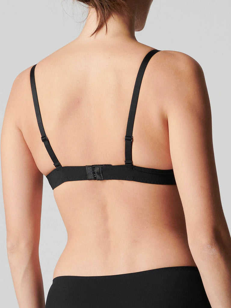 SAGA Padded Triangle Plunge Bra in Solid Black