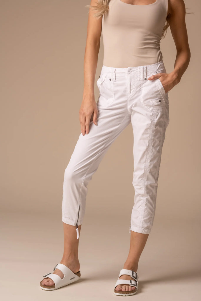 JOHNNY Stretch Poplin Pants in White