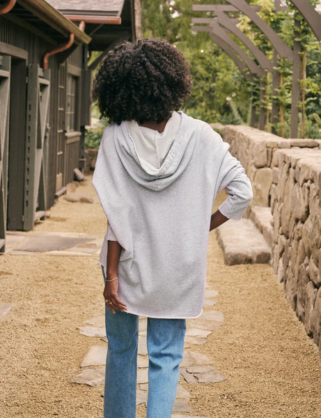 Bibiy【MELINDA CAPE】 KANE Triple Fleece Capelet Hoodie in Grey Melange – Christina's