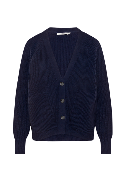 LARA Cashmere/Wool Cardigan in Navy