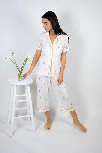 JOLENE Crop PJ Set in Bubbly Mood