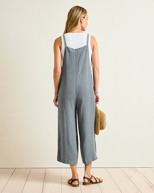 ISABEL Linen Tie Strap Jumpsuit in Graphite
