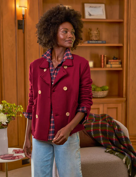 MINI BELFAST Crop Peacoat in Garnet