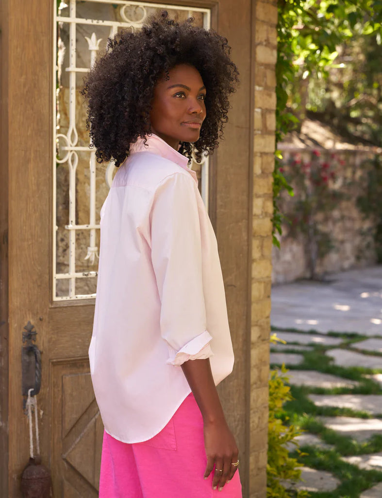 EILEEN Superluxe Button Down in Vintage Rose