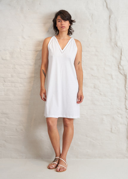 ABIE Sleeveless Night Shirt in Perfect White