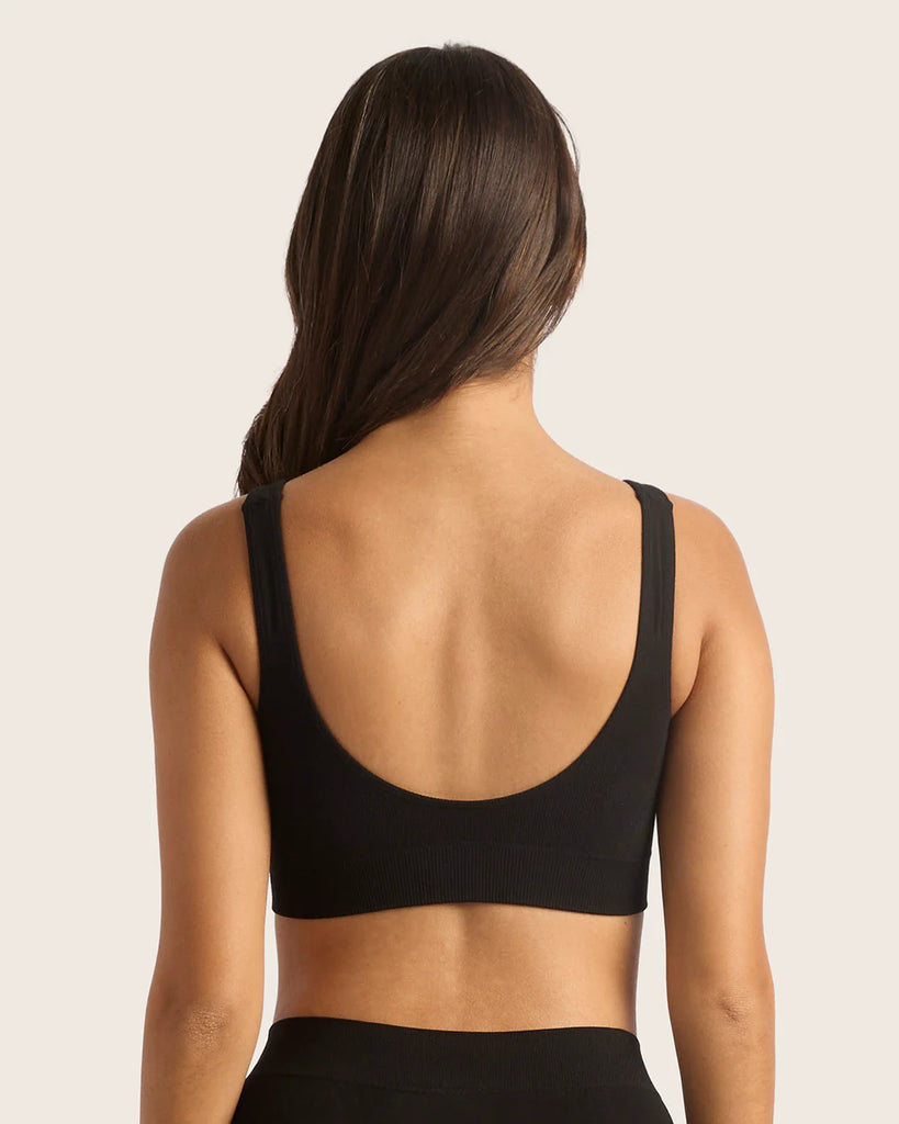 Padded Shaper Crop Bralette in Black