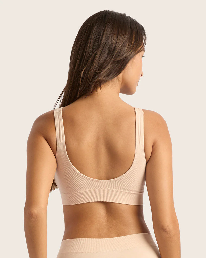 Padded Shaper Crop Bralette in Shell