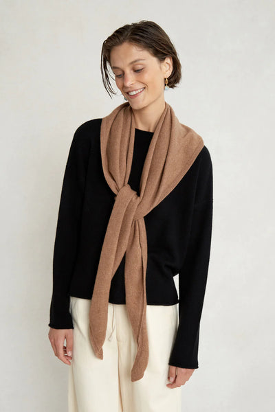 Cashmere/Wool Triangle Scarf in Doe