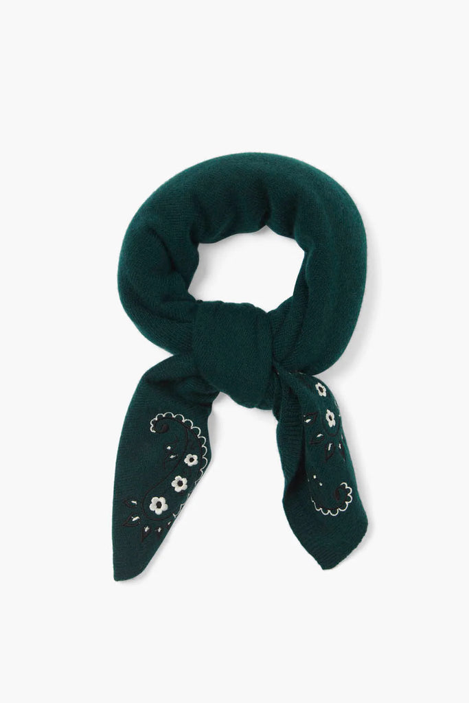 Cashmere/Wool Knit Bandana in Green