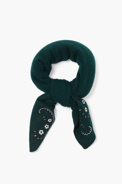 Cashmere/Wool Knit Bandana in Green