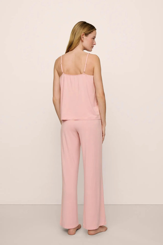GISELE Cami & Pant PJ Set in Silver Pink/Ivory