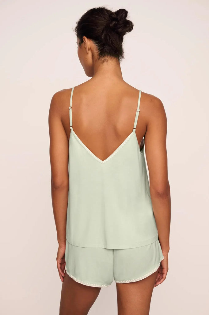 FRIDA Cami & Shorts PJ Set in Mint Cream/Ivory
