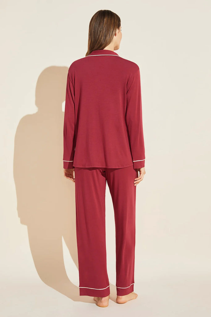 GISELE Long PJ Set in Sangria/Ivory