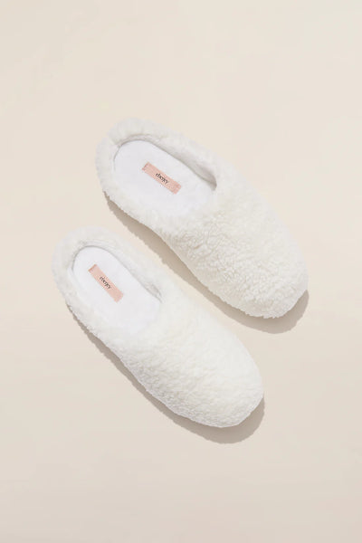 Sherpa Slippers in Ivory