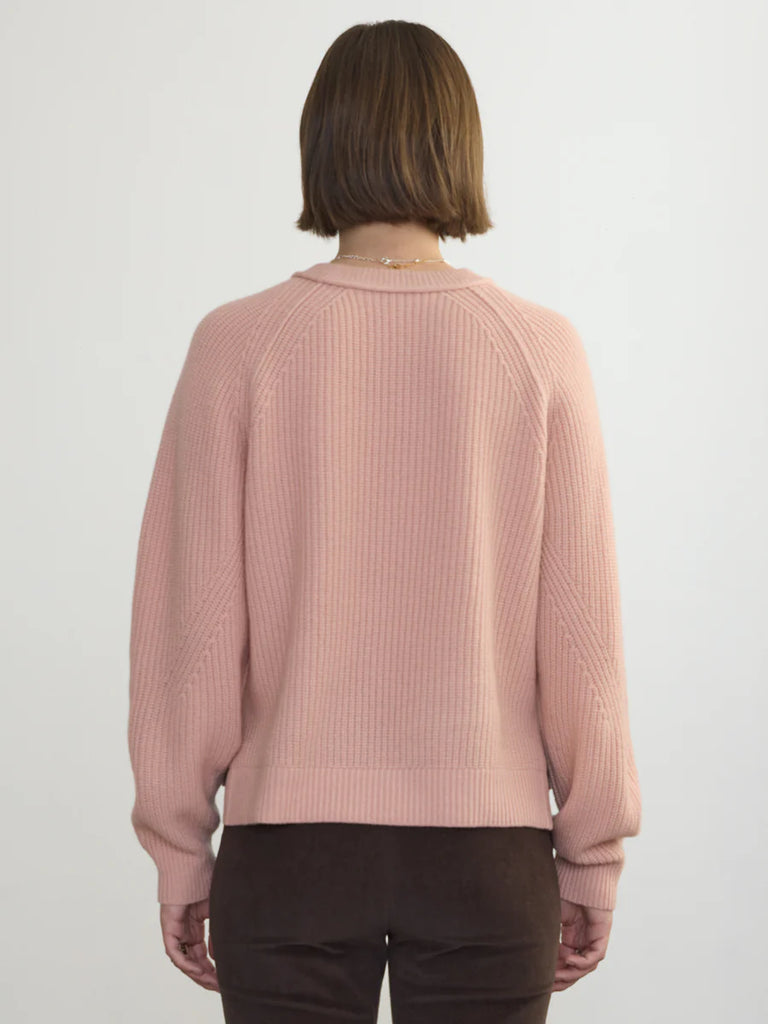BRITTANY Cashmere Crew Sweater in Blush