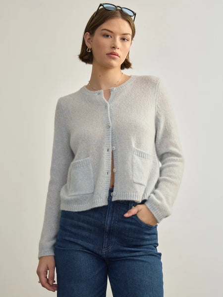 COCO Cashmere/Silk Cardigan in Arctic