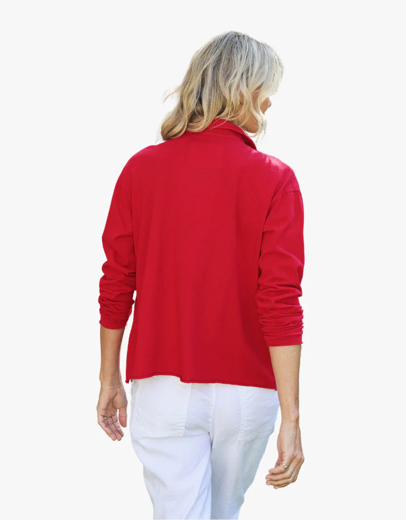 PATRICK Popover Henley in Double Decker Red