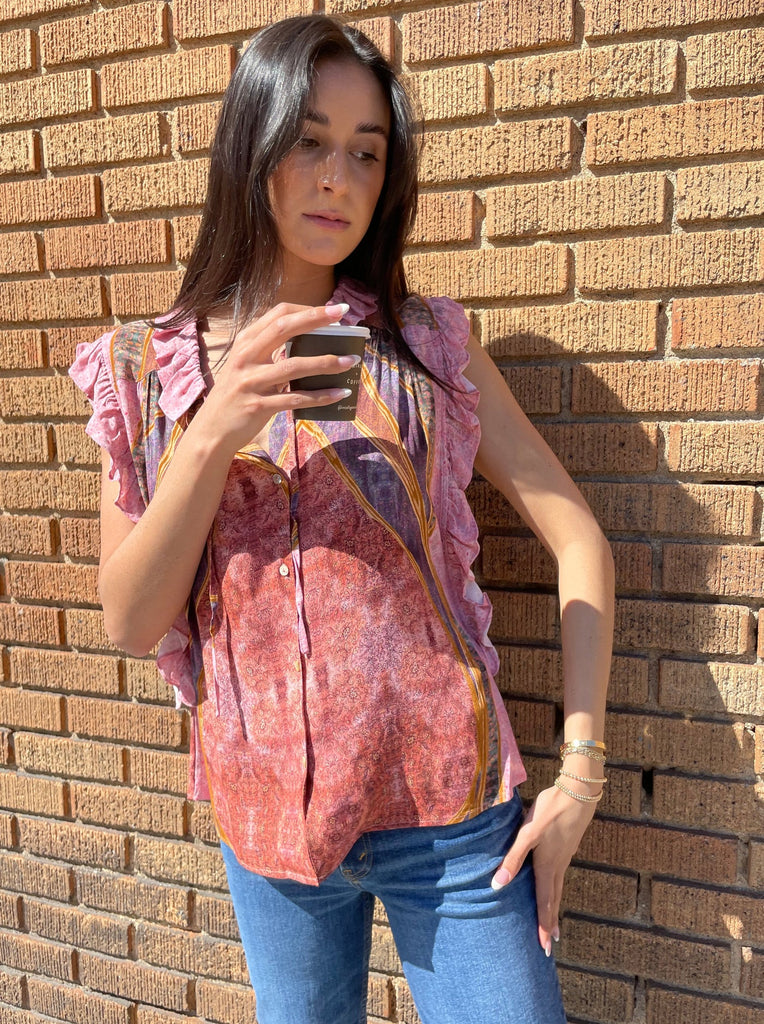 BACLIA Top in Rose Combo