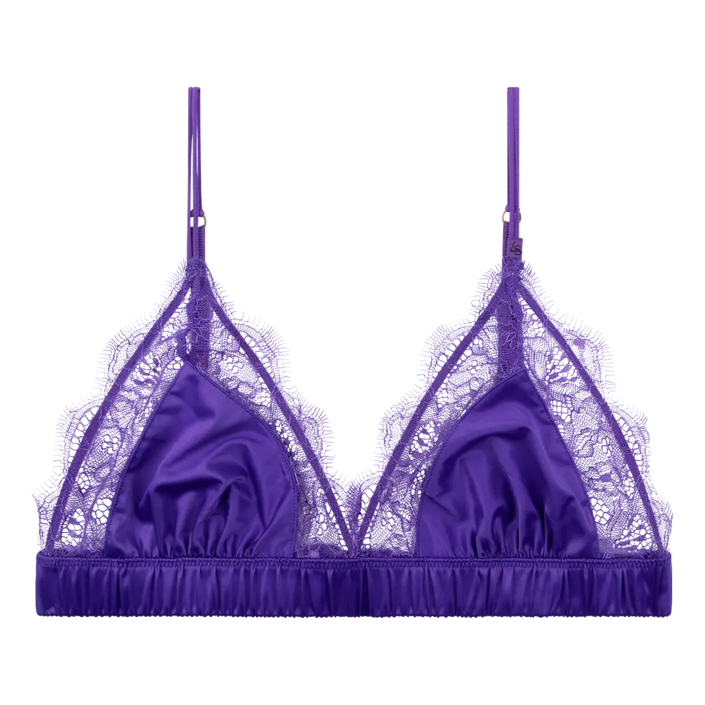 LOVE LACE Triangle Bralette in Purple