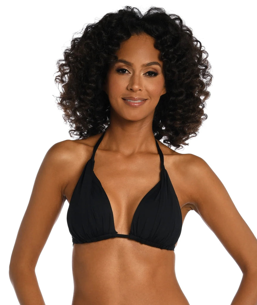 ISLAND GODDESS Triangle Halter & Bikini in Black