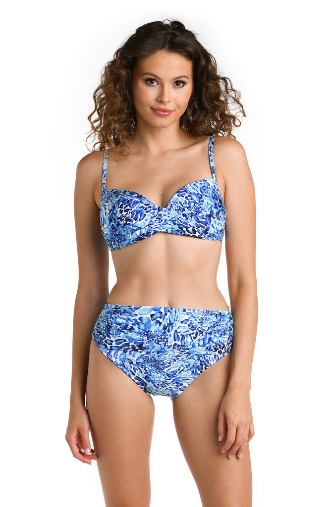 AQUATIC NATURE Wrap Front & Hipster Bikini in Blue