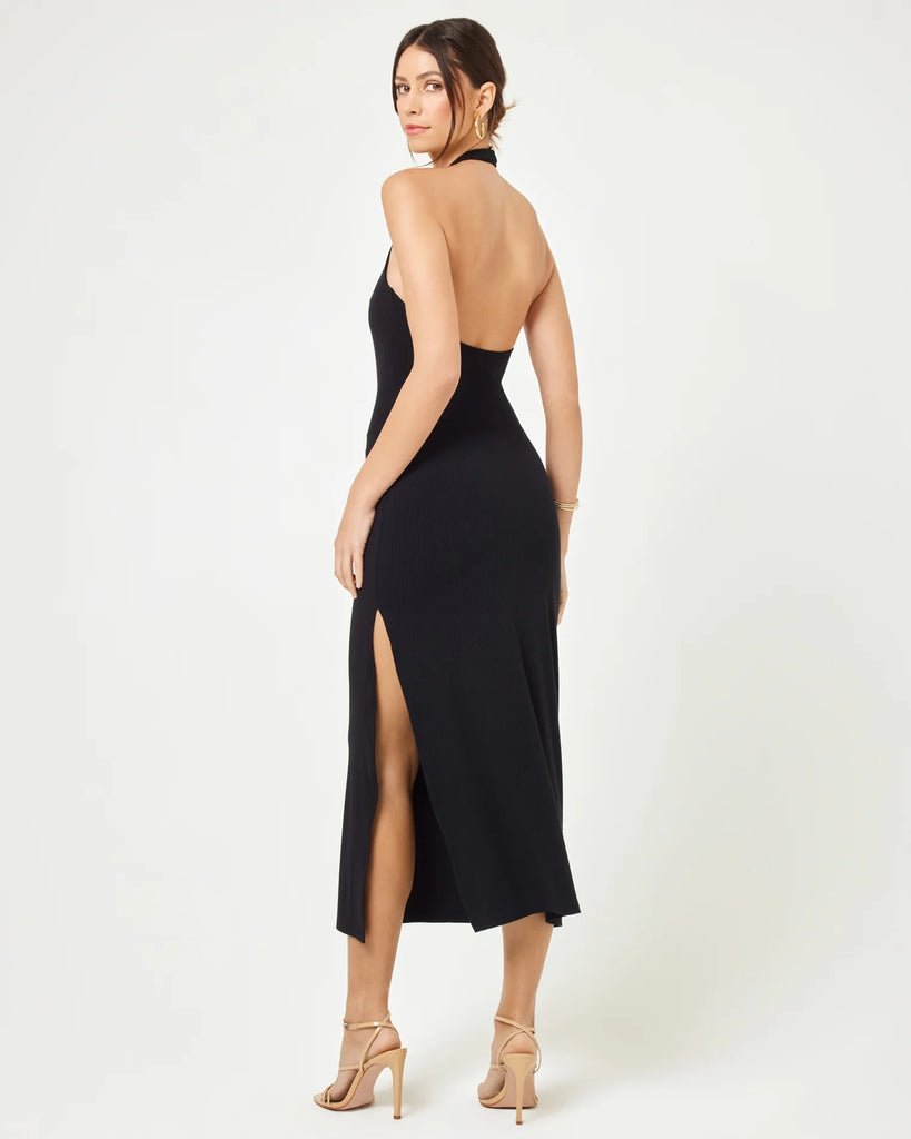 LONDON Halter Dress in Black