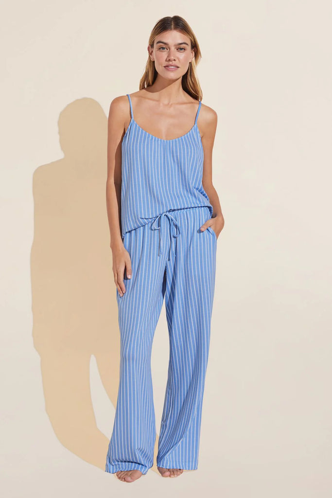 GISELE Cami & Pant PJ Set in Vista Blue/Ivory