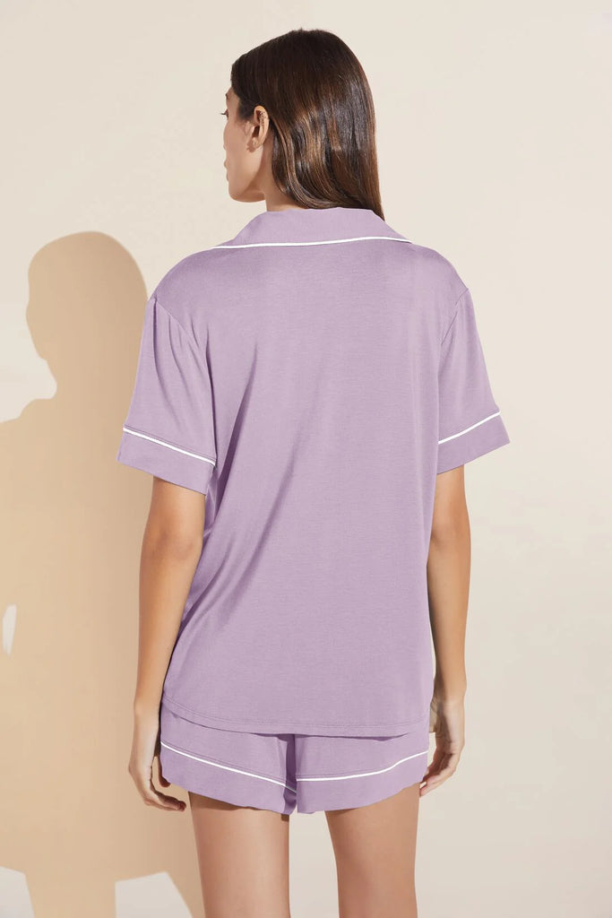 GISELE Relaxed Short PJ Set in Lavender/Ivory