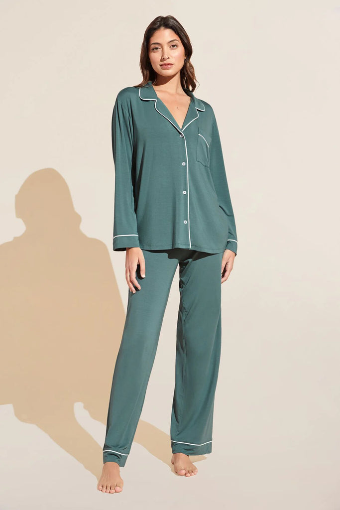 GISELE Long PJ Set in Agave/Ivory