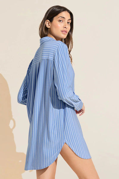 売れ筋商品|||フェリナ シャツ トップス レディース Women's Mirielle Sleep Shirt Place Blue Stripe Amazon.com: Felina - Mirielle Sleepshirt - Oversized Button