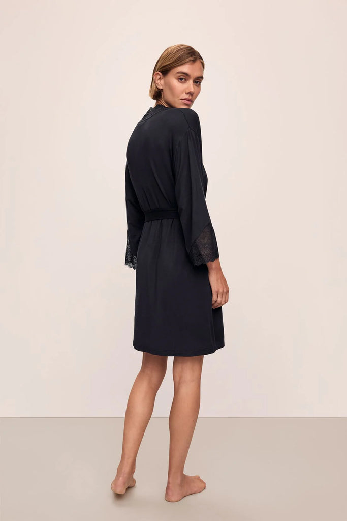 LARA Short Robe in Black