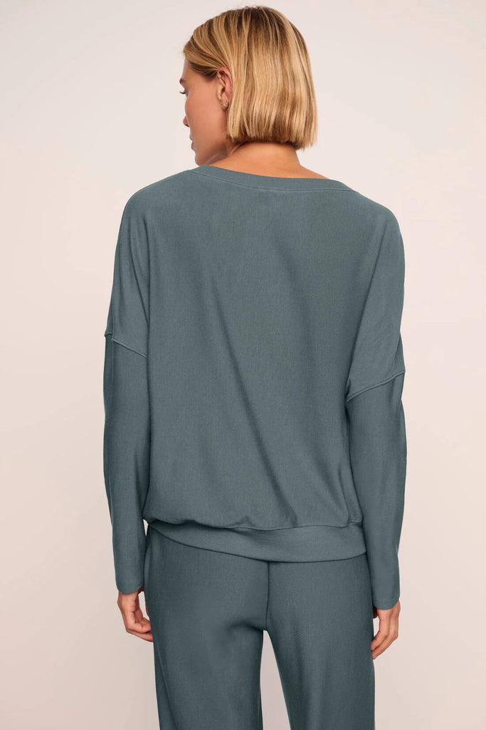SOFTEST SWEATS Long Lounge Set in Stone Blue