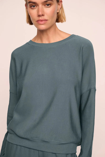 SOFTEST SWEATS Long Lounge Set in Stone Blue
