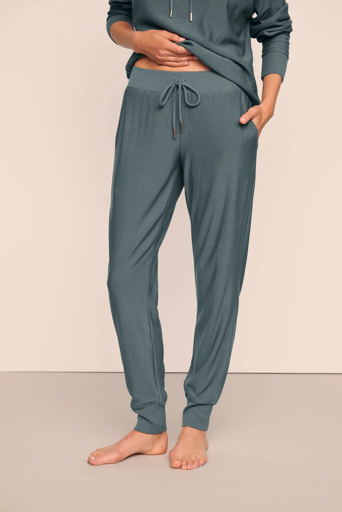 SOFTEST SWEATS Long Lounge Set in Stone Blue