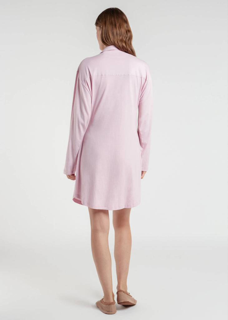 CASSIDY Long Sleeve Sleep Shirt in Pink Rain