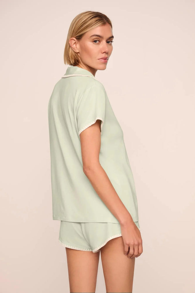 FRIDA Short PJ Set in Mint Cream/Ivory