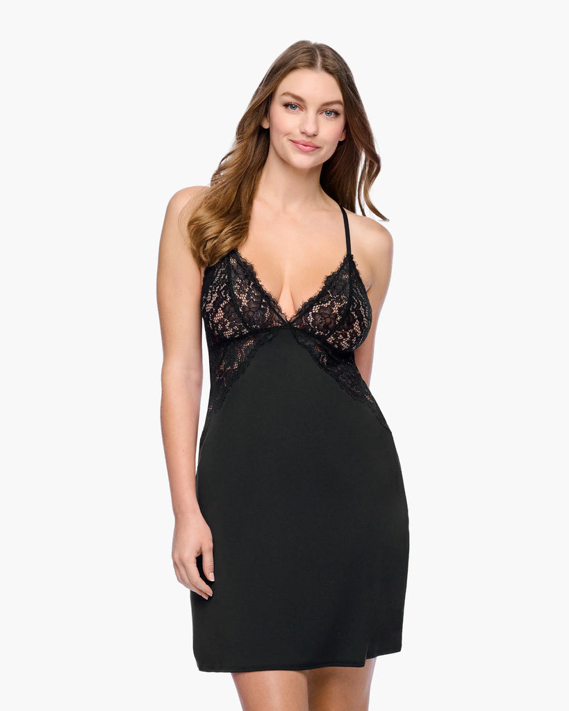 PRET-A-PORTER Italian Nightie Chemise in Black
