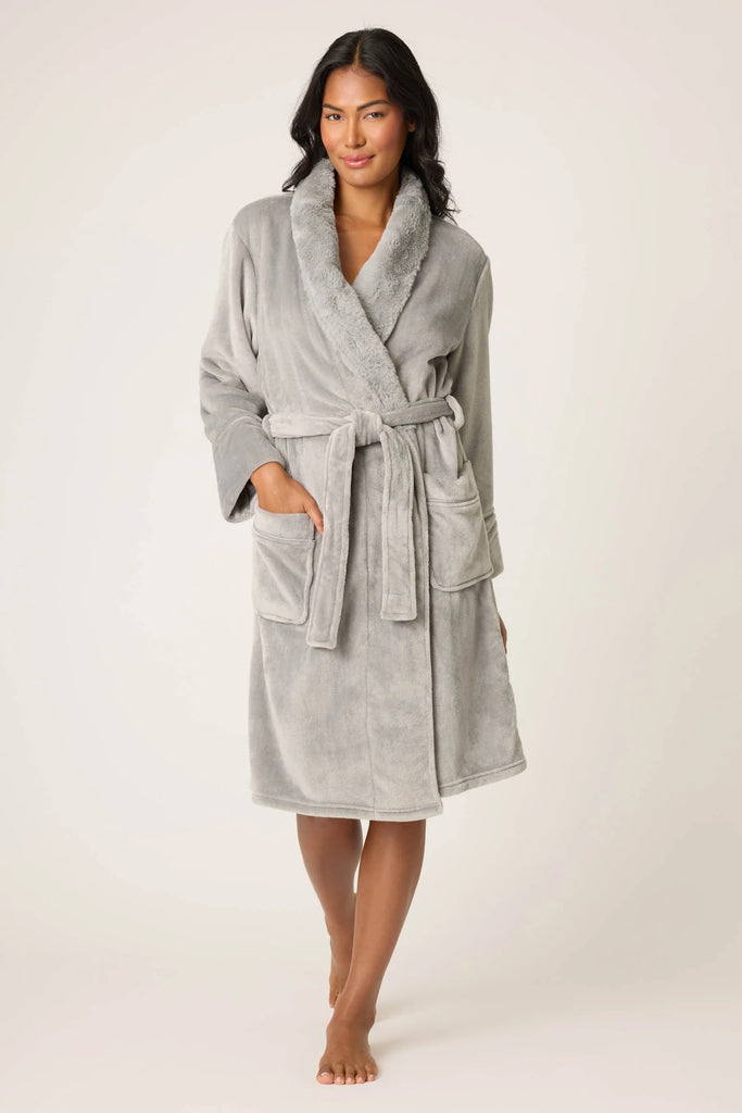 LUXE PLUSH Robe in Frost Grey