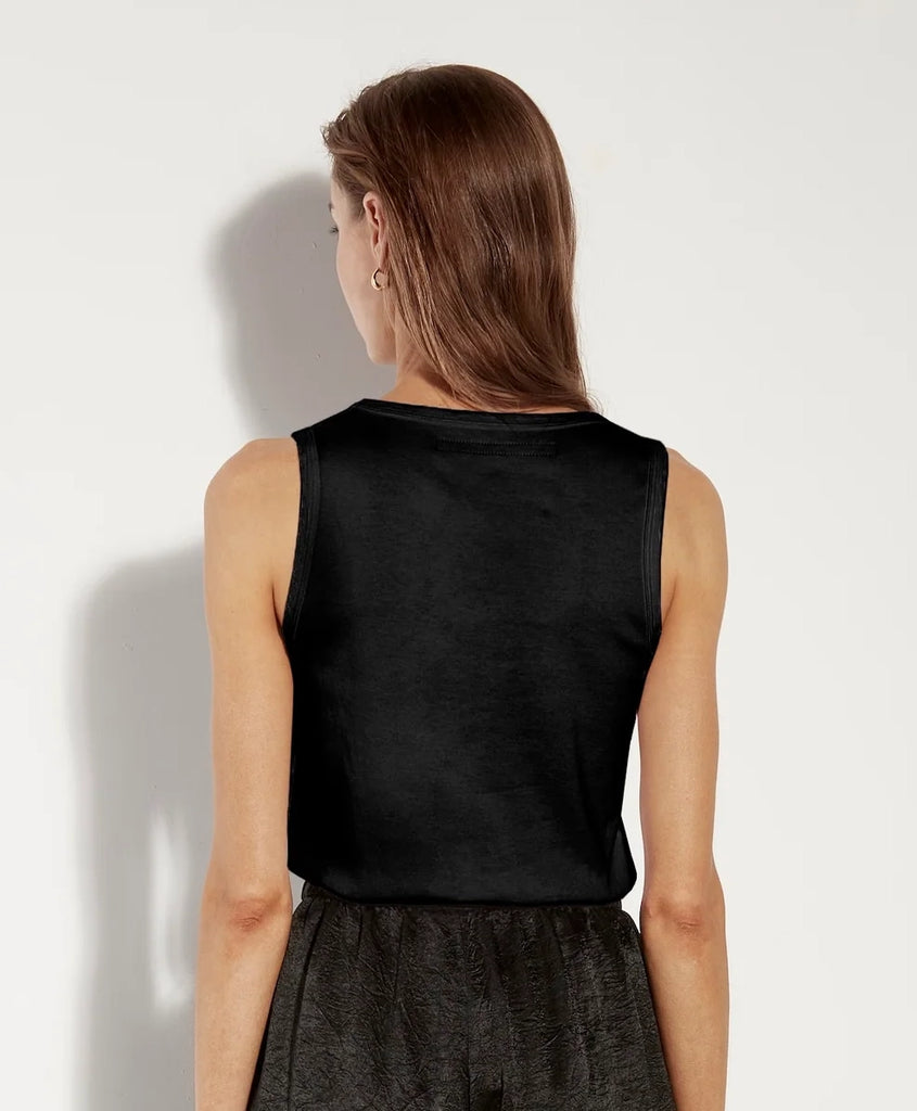U-Neck Supima Cotton Tank in Black
