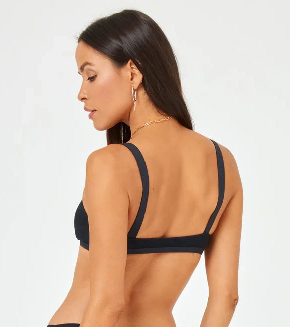 FARRAH & ROCKY Ribbed Full Bikini in Black