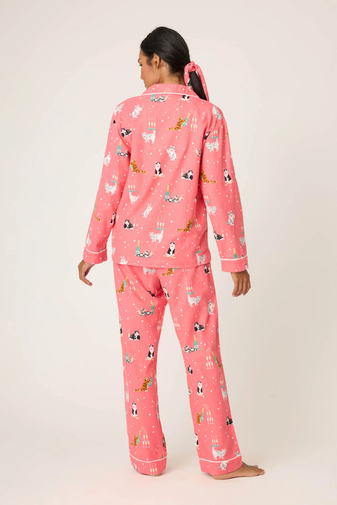 GET FIZZICAL Flannel Long PJ Set in Dark Coral