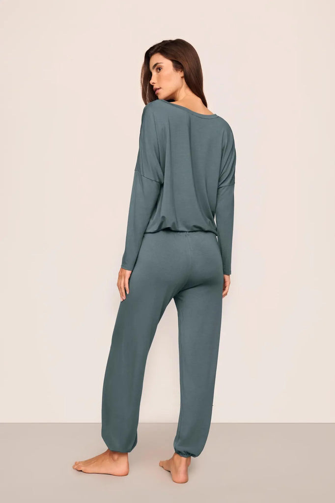 GISELE Slouchy Set in Stone Blue/Ivory