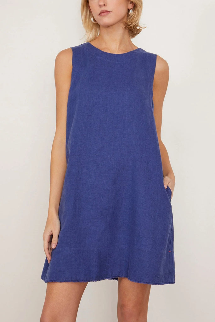 ROBYN Linen Sheath Dress in Blueprint