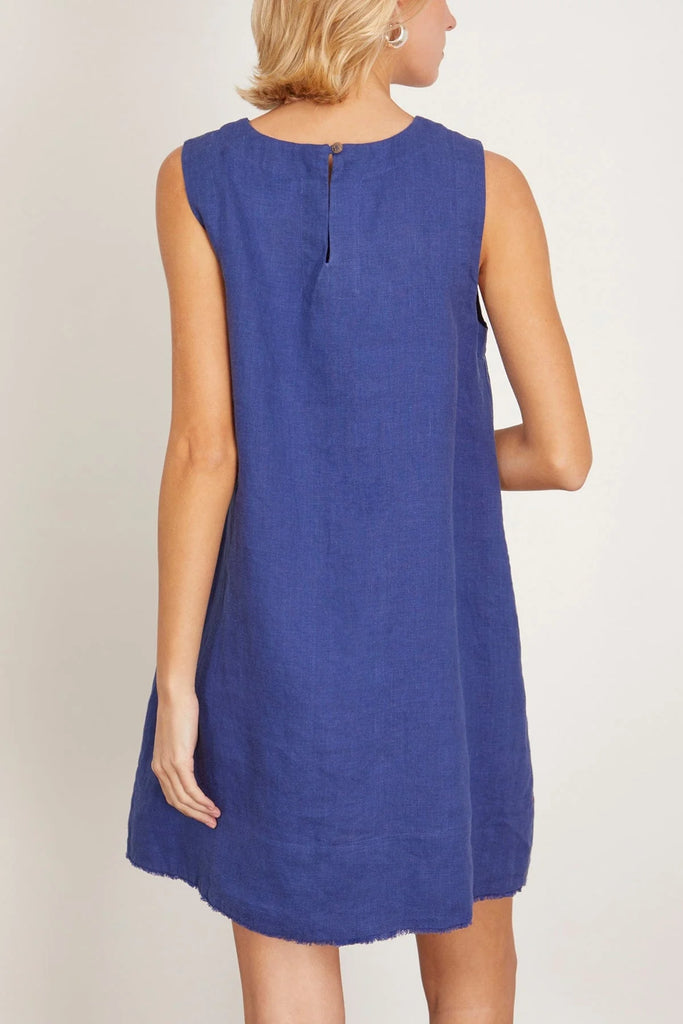 ROBYN Linen Sheath Dress in Blueprint